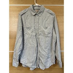 Anthropologie Holding Horses Pearl Snap Shirt - Women’s Sz S - Western Military